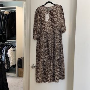 Zara NWT leopard midi dress